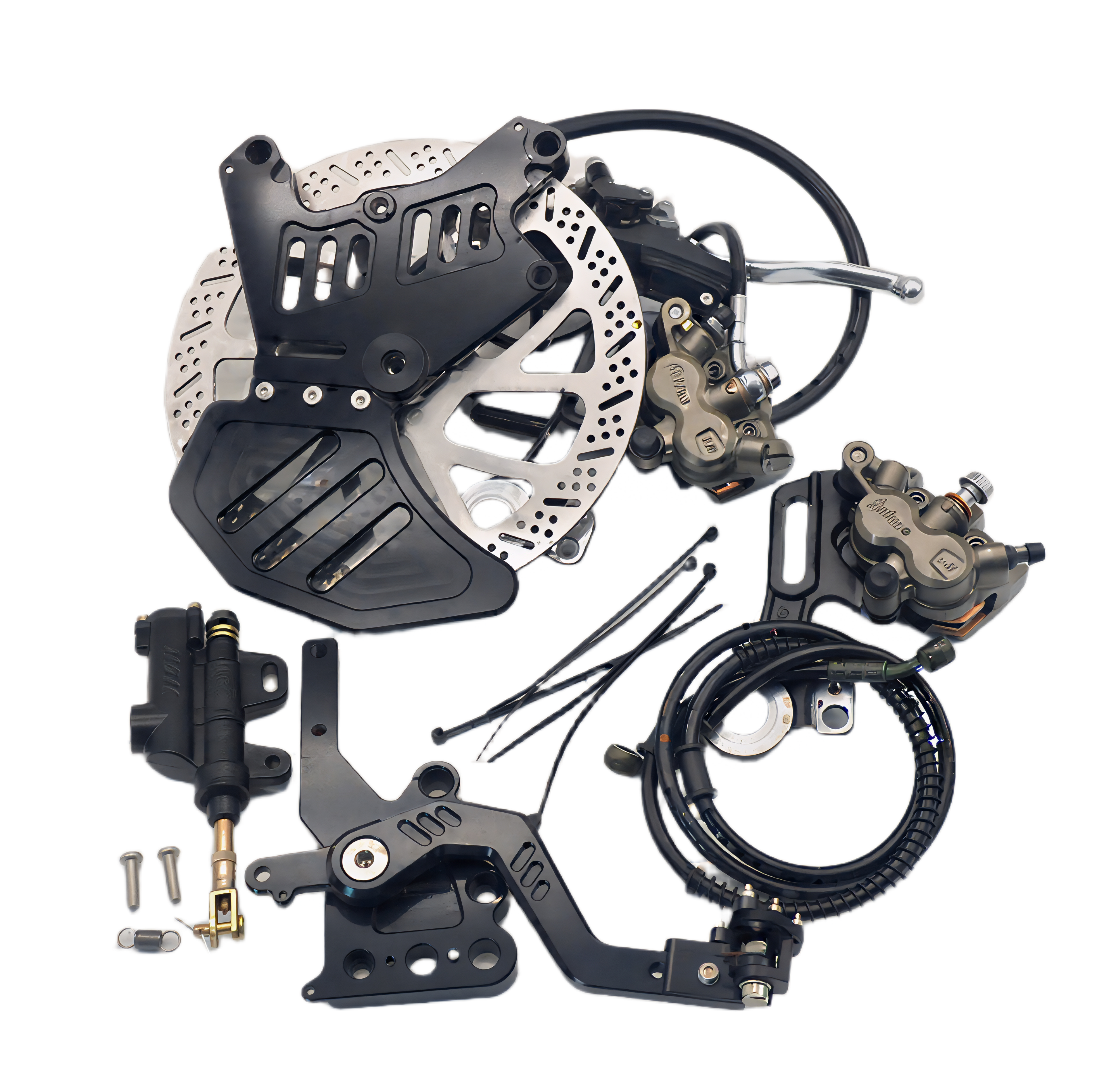 Rear Disc Brake Kit with Dual-Caliper Bracket for Lbx E-Ride Pro 2.0